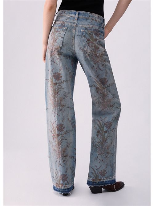 Jeans straight a vita alta con stampa LIU JO | UF6165D0371/79103